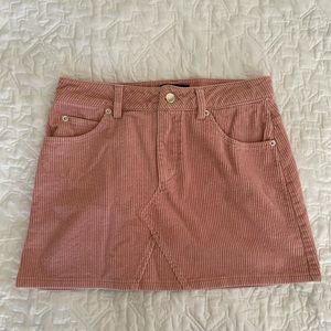 Light Pink Corduroy Mini Skirt